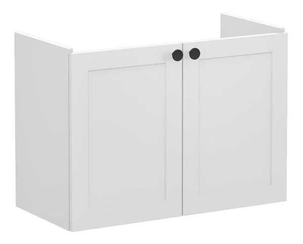 VitrA Root Classic 80cm 2 Door Wall Hung Slim Washbasin Unit - Matt Light Grey
