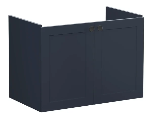 VitrA Root Classic 80cm 2 Door Wall Hung Washbasin Unit - Matt Dark Blue