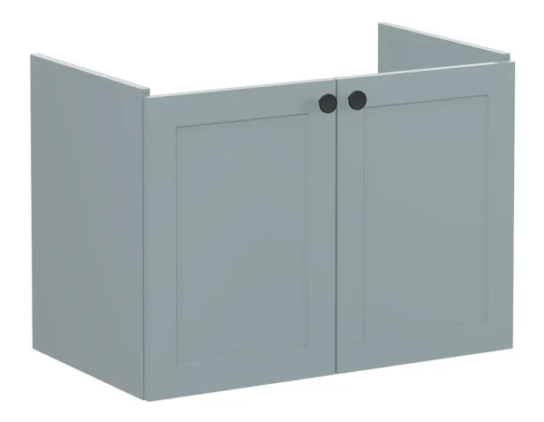 VitrA Root Classic 80cm 2 Door Wall Hung Washbasin Unit - Matt Fjord Green