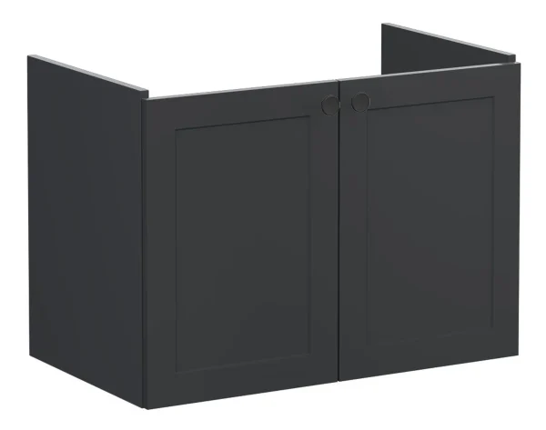 VitrA Root Classic 80cm 2 Door Wall Hung Washbasin Unit - Matt Graphite