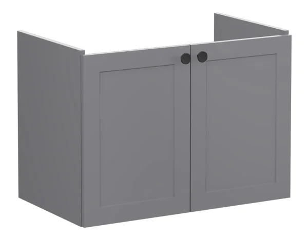 VitrA Root Classic 80cm 2 Door Wall Hung Washbasin Unit - Matt Grey