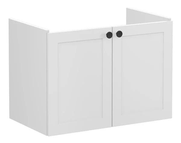 VitrA Root Classic 80cm 2 Door Wall Hung Washbasin Unit - Matt Light Grey