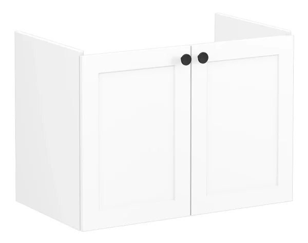 VitrA Root Classic 80cm 2 Door Wall Hung Washbasin Unit - Matt White