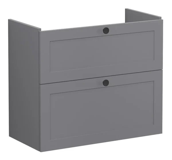 VitrA Root Classic 80cm 2 Drawer Slim Washbasin Unit - Matt Grey