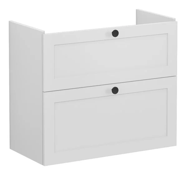VitrA Root Classic 80cm 2 Drawer Slim Washbasin Unit - Matt Light Grey