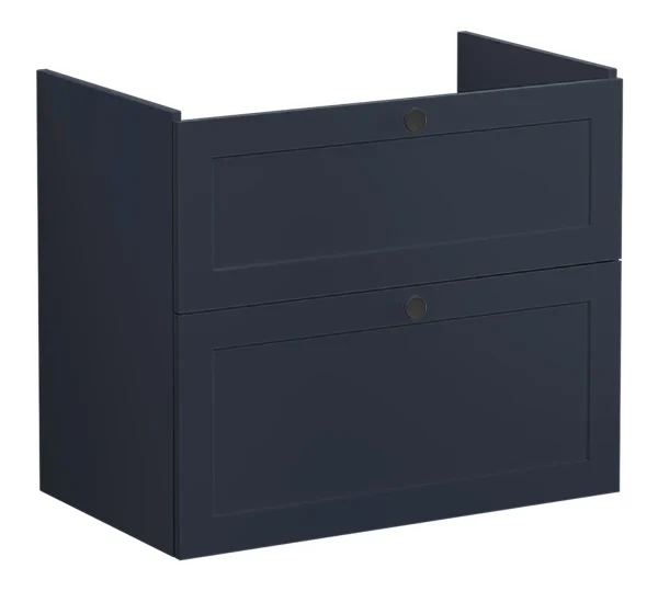 VitrA Root Classic 80cm 2 Drawer Washbasin Unit - Matt Dark Blue