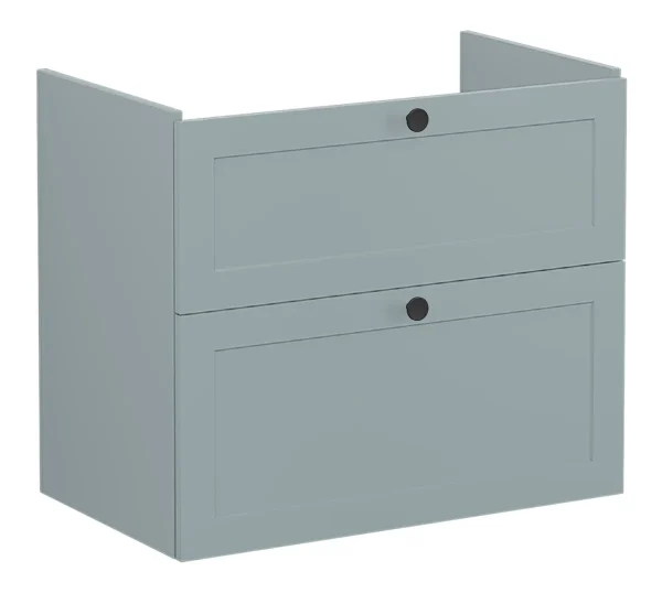 VitrA Root Classic 80cm 2 Drawer Washbasin Unit - Matt Fjord Green