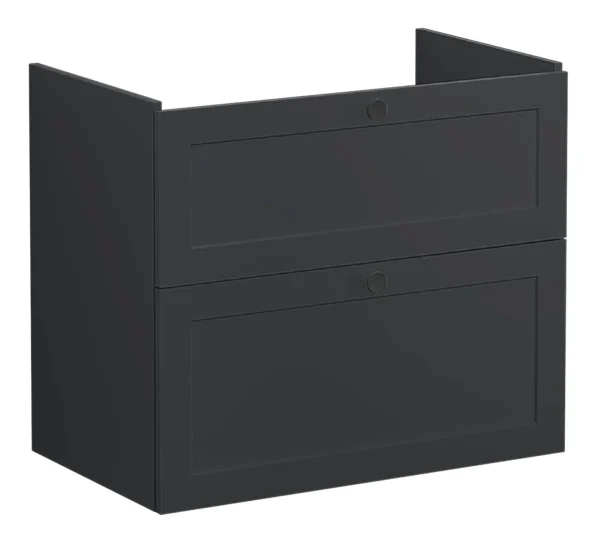 VitrA Root Classic 80cm 2 Drawer Washbasin Unit - Matt Graphite