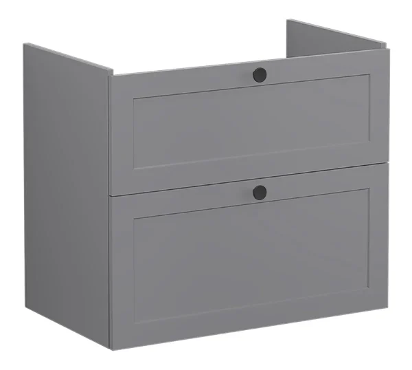 VitrA Root Classic 80cm 2 Drawer Washbasin Unit - Matt Grey