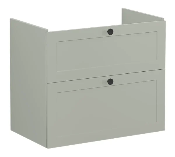 VitrA Root Classic 80cm 2 Drawer Washbasin Unit - Matt Retro Green