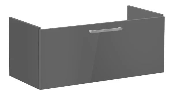 VitrA Root Flat 100cm 1 Drawer Washbasin Unit - Anthracite High Gloss