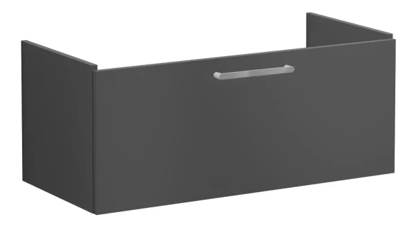 VitrA Root Flat 100cm 1 Drawer Washbasin Unit - Matt Storm Grey