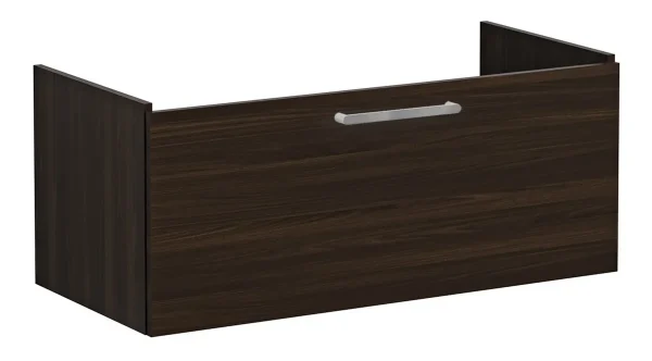 VitrA Root Flat 100cm 1 Drawer Washbasin Unit - Walnut