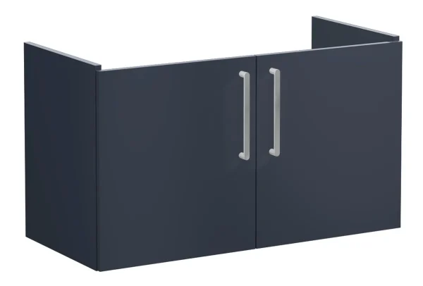 VitrA Root Flat 100cm 2 Door Washbasin Unit - Matt Dark Blue
