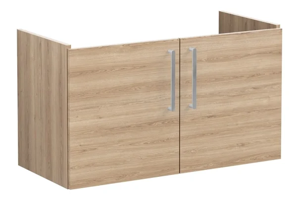 VitrA Root Flat 100cm 2 Door Washbasin Unit - Natural Oak