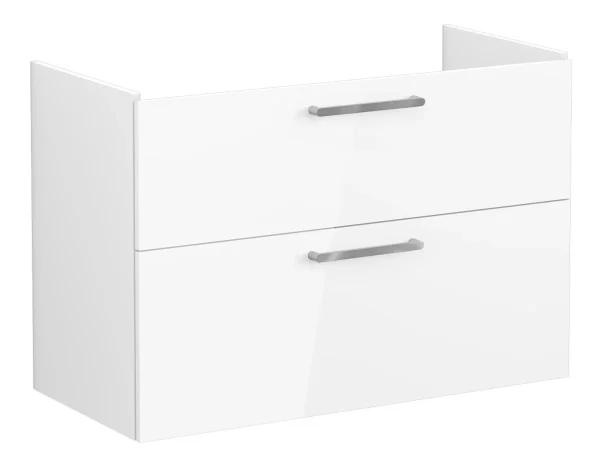 VitrA Root Flat 100cm 2 Drawer Washbasin Unit - High Gloss White