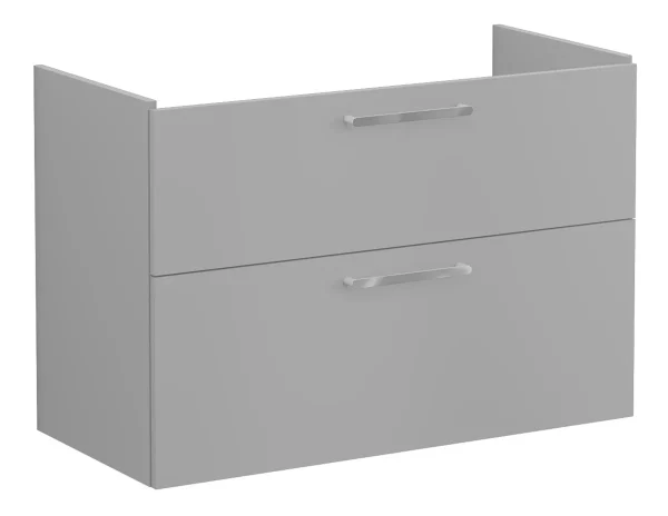 VitrA Root Flat 100cm 2 Drawer Washbasin Unit - Matt Rock Grey
