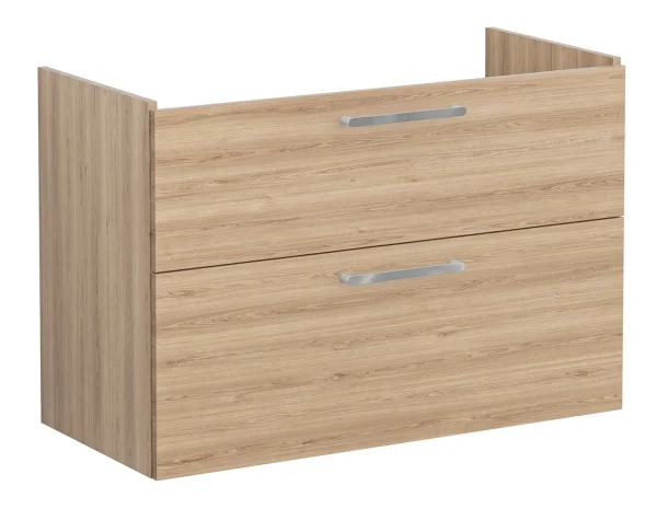 VitrA Root Flat 100cm 2 Drawer Washbasin Unit - Natural Oak