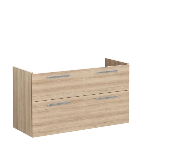 VitrA Root Flat 120cm 4 Drawer Washbasin Unit - Natural Oak
