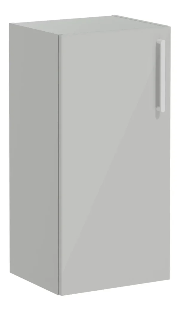 VitrA Root Flat 40cm 1 Door Lower/Base Unit (LH Hinge) - Shiny Pearl Grey