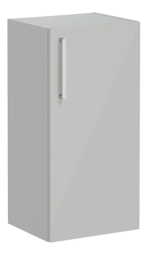 VitrA Root Flat 40cm 1 Door Lower/Base Unit (RH Hinge) - Shiny Pearl Grey