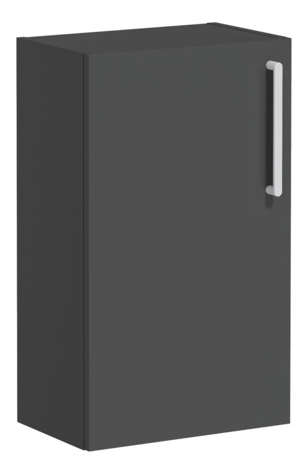VitrA Root Flat 40cm 1 Door Slim Lower/Base Unit (LH Hinge) - Matt Storm Grey