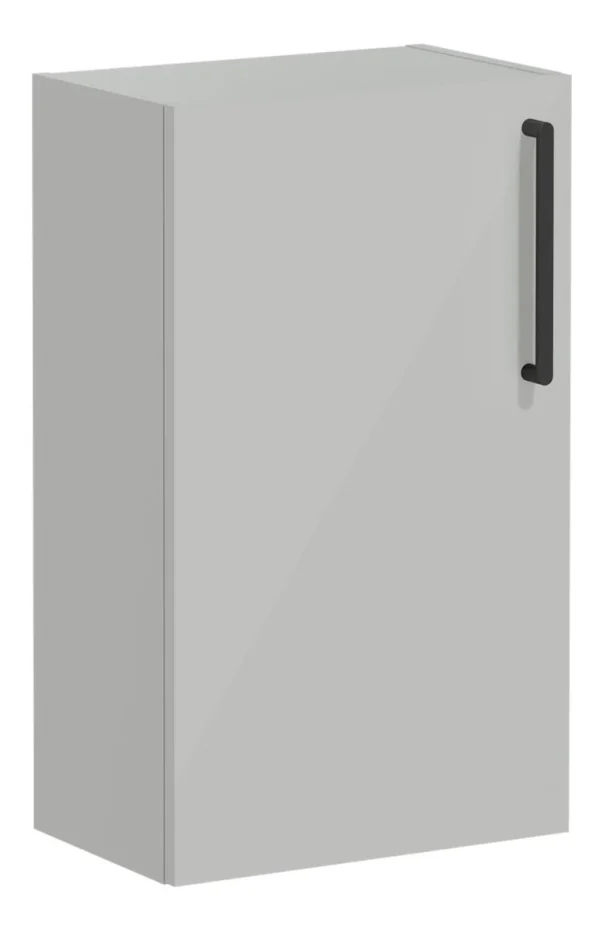 VitrA Root Flat 40cm 1 Door Slim Lower/Base Unit (LH Hinge) - Shiny Pearl Grey