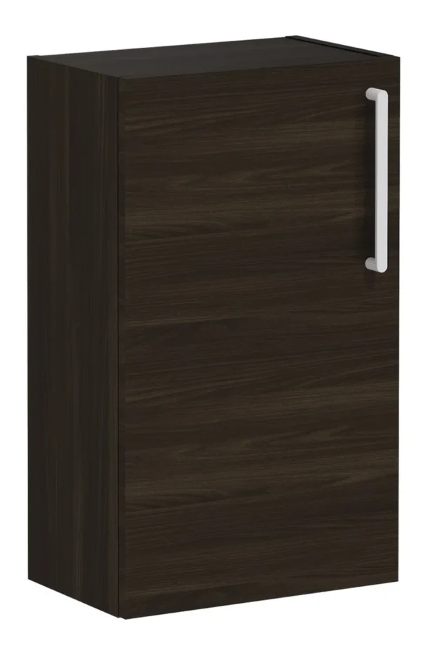 VitrA Root Flat 40cm 1 Door Slim Lower/Base Unit (LH Hinge) - Walnut