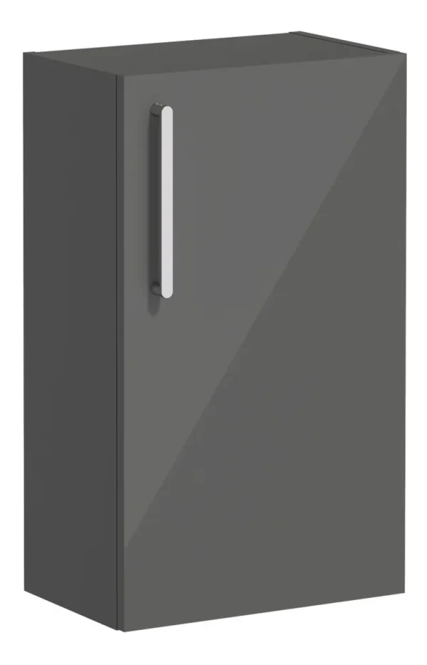 VitrA Root Flat 40cm 1 Door Slim Lower/Base Unit (RH Hinge) - Anthracite High Gloss