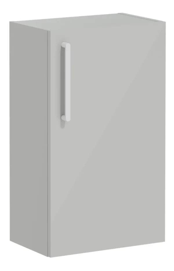 VitrA Root Flat 40cm 1 Door Slim Lower/Base Unit (RH Hinge) - Shiny Pearl Grey