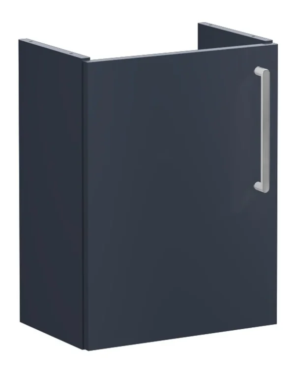 VitrA Root Flat 40cm 1 Door Wall Hung Slim Washbasin Unit (LH Hinge) - Matt Dark Blue