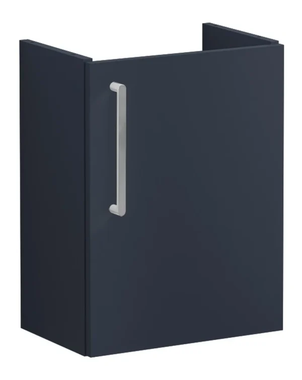 VitrA Root Flat 40cm 1 Door Wall Hung Slim Washbasin Unit (RH Hinge) - Matt Dark Blue