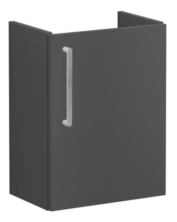 VitrA Root Flat 40cm 1 Door Wall Hung Slim Washbasin Unit (RH Hinge) - Matt Storm Grey