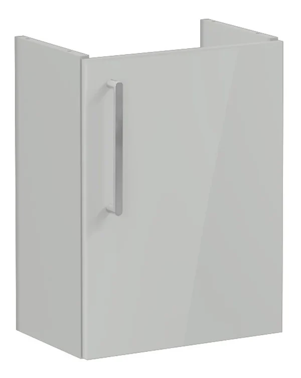 VitrA Root Flat 40cm 1 Door Wall Hung Slim Washbasin Unit (RH Hinge) - Shiny Pearl Grey