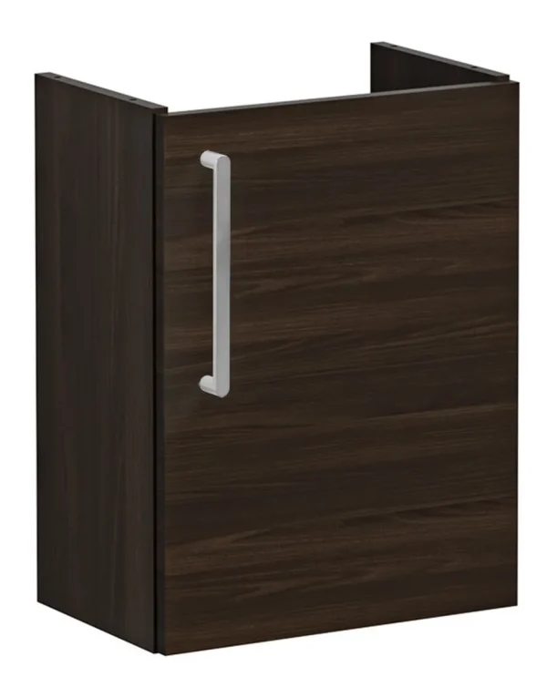 VitrA Root Flat 40cm 1 Door Wall Hung Slim Washbasin Unit (RH Hinge) - Walnut
