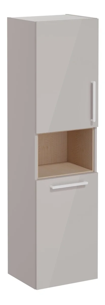VitrA Root Flat 40cm 2 Door Semi-Tall Unit w/Laundry Basket (LH Hinge) - Bright Sahara Beige
