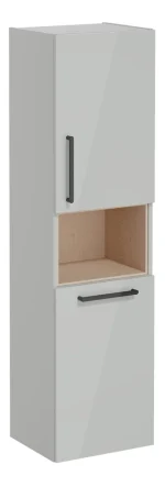 vitra-root-flat-40cm-2-door-semi-tall-unit-w-laundry-basket-rh-hinge-shiny-pearl-grey-1.webp