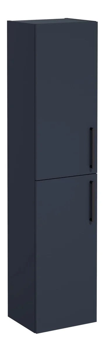 VitrA Root Flat 40cm 2 Door Tall Unit (LH Hinge) - Matt Dark Blue