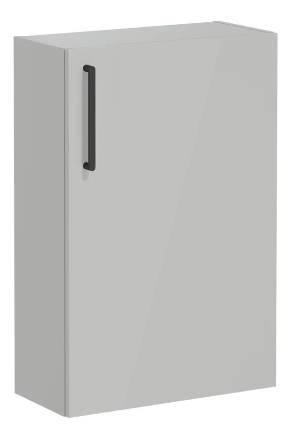 VitrA Root Flat 55cm 1 Door Slim Lower/Base Unit (RH Hinge) - Shiny Pearl Grey