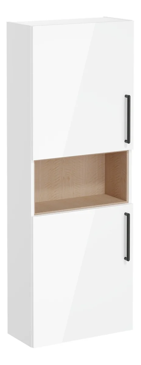 VitrA Root Flat 55cm 2 Door Semi-Tall Unit (LH Hinge) - High Gloss White