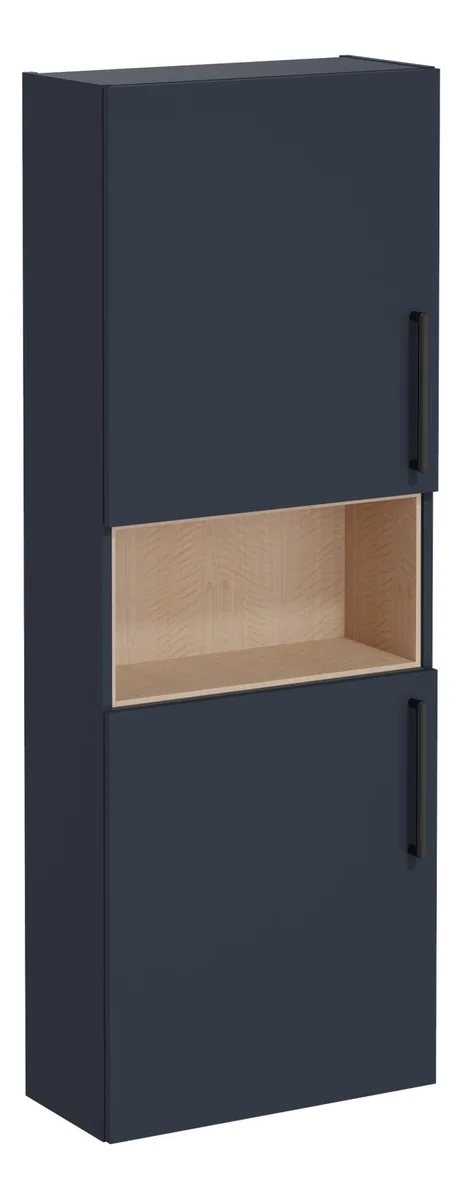 VitrA Root Flat 55cm 2 Door Semi-Tall Unit (LH Hinge) - Matt Dark Blue