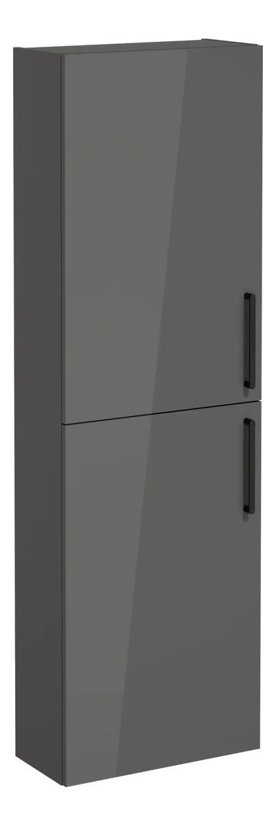 VitrA Root Flat 55cm 2 Door Slim Tall Unit (LH Hinge) - Anthracite High Gloss