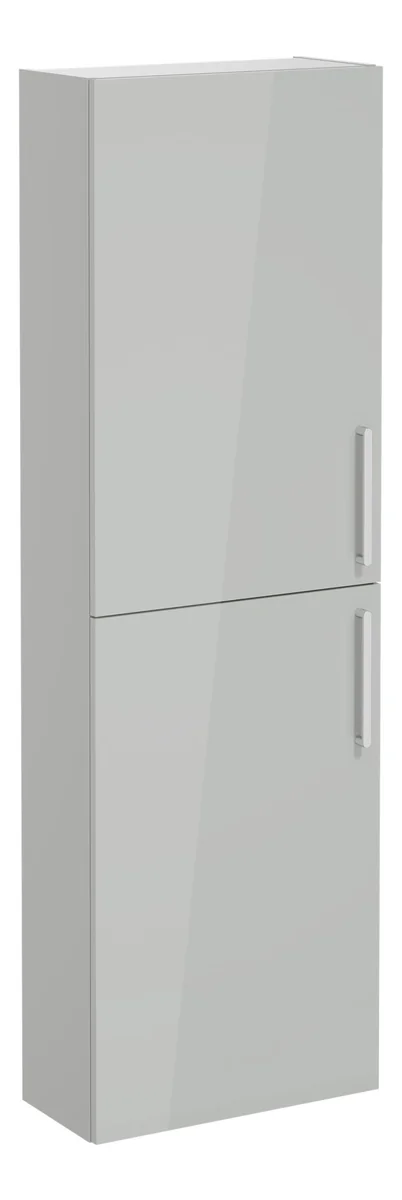 VitrA Root Flat 55cm 2 Door Slim Tall Unit (LH Hinge) - Shiny Pearl Grey