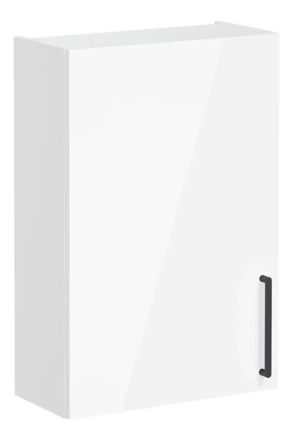VitrA Root Flat 60cm 1 Door Upper/Wall Unit (LH Hinge) - High Gloss White