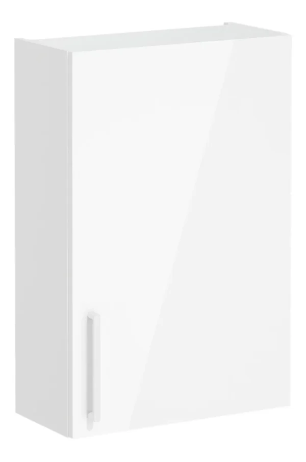 VitrA Root Flat 60cm 1 Door Upper/Wall Unit (RH Hinge) - High Gloss White