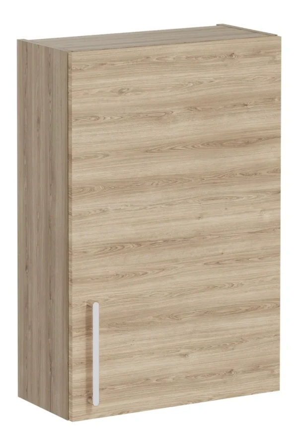 VitrA Root Flat 60cm 1 Door Upper/Wall Unit (RH Hinge) - Natural Oak
