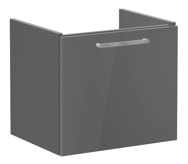 VitrA Root Flat 60cm 1 Drawer Washbasin Unit - Anthracite High Gloss