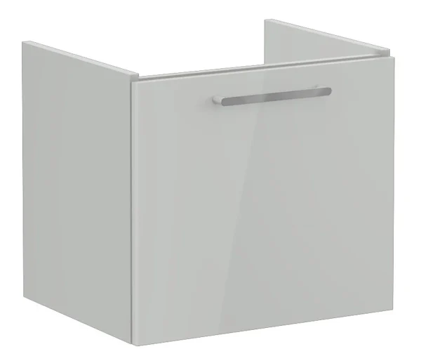 VitrA Root Flat 60cm 1 Drawer Washbasin Unit - Shiny Pearl Grey