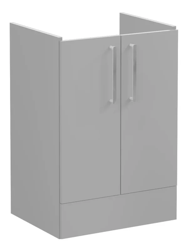 VitrA Root Flat 60cm 2 Door Floor Standing Washbasin Unit - Matt Rock Grey