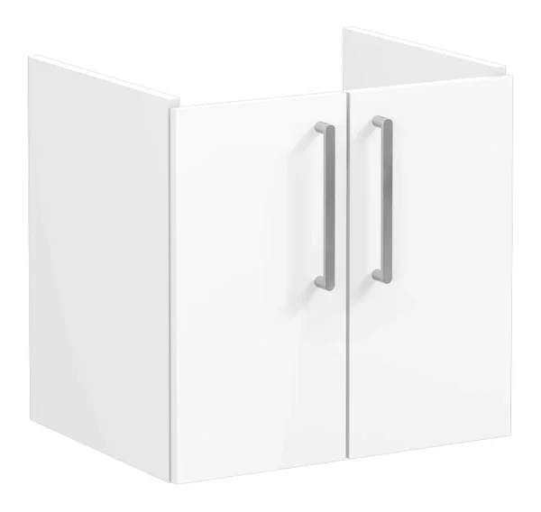 VitrA Root Flat 60cm 2 Door Wall Hung Washbasin Unit - High Gloss White